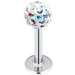 16 Gauge Aurora Ferido Ball Labret Monroe Tragus MADE WITH SWAROVSKI ELEMENTS