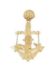 CleverEves 14K Gold Pendant Anchor with Dolphin and Moveable Ships Wheel 13.6 - Gram(s)