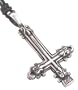 Antique Style Inverted Cross Pewter Pendant Necklace