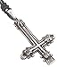 Antique Style Inverted Cross Pewter Pendant title=