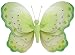 7" Small Green & White Triple Layered Butterfly Decorations - butterflies hanging nylon nursery bedroom girls room ceiling wall decor, wedding birthday party baby bridal shower