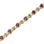 14K Yellow Gold 3/4 ct. Diamond and 1 ct. Ruby Bracelet