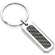 Men s STEL Stainless Steel Keychain with Carbon Fiber Inlay Accent- 80822