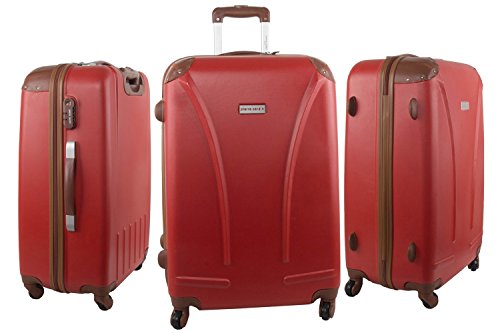 3-piece rigid luggage set PIERRE CARDIN red cabin baggage S220