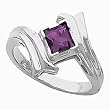 14K White Gold Amethyst Ring