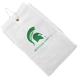 Michigan State Spartans White Embroidered Velour Golf Towel