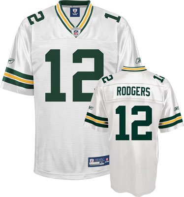 Reebok Aaron Rodgers Green Bay Packers White Authentic Jersey Size 52