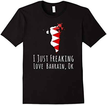 Men's I Just Freaking Love Bahrain Ok Flag Country Pride Shirt Medium Black