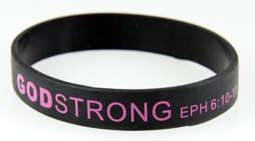 Godstrong 8030006 3 Pieces Black with Purple Adult Imprinted Silicone Band Eph. Ephesians 6:10-11