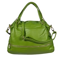 Women's Hobo Chic Shoulder Bag Tote with Gold Accents by Crystale Jewellery Inc. Green