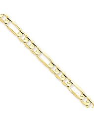 4.5mm, 14 Karat Yellow Gold, Open Concave Figaro Chain - 22 inch