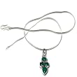 Valentine Day Gifts Silver Onyx Pendant with Chain 1.25 Inches (gpndt046)