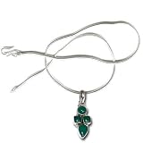 Valentine Day Gifts Silver Onyx Pendant with Chain 1.25 Inches (gpndt046)