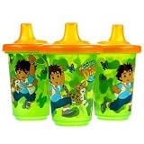 Munchkin Go Diego Go Twist Tight Reusable Spill Proof Cups- 10 oz- 3 pk