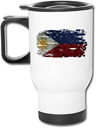 Flag Of Philippines Tattered Fashion Portable Outdoor Sports Travel Mug