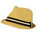 Men's Summer Sun Fedora Trilby Gangster Hat Natural L/XL
