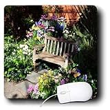 WhiteOak Photography Nature Scenes - Bench Among Flowers Bench sitting among flowers - Mouse Pads
