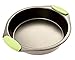 Bakeware Set -Premium Nonstick Baking Pans -Set of 4- Includes a Pie Pan, a Square Cake Pan, Baking Pan, a Bread Pan, with Green Silicone Hnadles By Intriom
