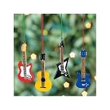 12 Mini 3 GUITAR Christmas ORNAMENTS BASS ACOUSTIC Electric FENDER Replica Gift COLLECTIBLE Holiday