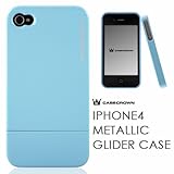 CaseCrown Apple iPhone 4 4G Metallic Glider Slim Case - Light Blue (Fits AT ....