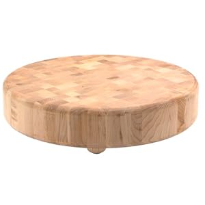 Catskill Craftsmen Wood End Grain Round Cutting Slab with Feet