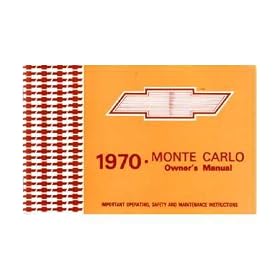 1970 CHEVROLET MONTE CARLO Owners Manual User Guide