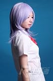 Silver Purple Short Shoulder Length Anime Costume Cosplay Wig