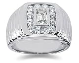 0.84 ctw Men's Diamond Ring in 14K White Gold