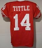 YA Tittle Autographed/Hand Signed San Francisco 49ers Jersey w/HOF 71