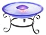 Magic Mist LS-2121 Humidifier and Aromatherapy Diffuser with Cobalt Blue Swirl Bowl and Black Metal Scroll Twisted Stand