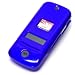 Verizon Alltel CDMA Motorola Krzr K1m Premium Solid Blue Crystal Snap On Case Cover with Removable Ratcheting Belt Clip