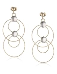 14k Two Tone Gold 2-Circle Earrings