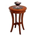 Round Occasional Table with Glass Top - Walnut