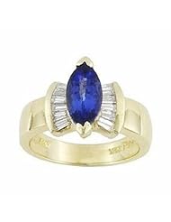14K Yellow Gold Tanzanite and Diamond Ring -- LIFETIME WARRANTY
