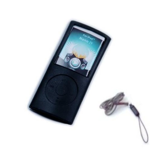 Childrens Toyshop  Electronics : NEW BLACK SILICONE CASE FOR THE NEW APPLE iPOD NANO 4G 4TH GENERATION 8GB 16GB (Nano-Chromatic 2008) + EXCLUSIVE NEW BLACK NECK STRAP
