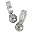 Platinum and Black Tahitian Cultured Pearl Diamond Earrings