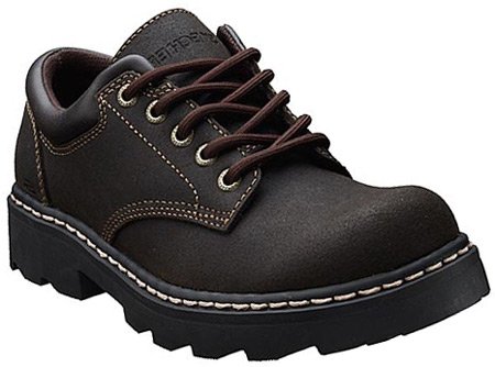 Skechers Women's Parties Mate Oxfords,Chocolate Scuff Resistant Leather,5.5 M US