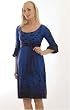 The Empire Banded Tie Back Floral Lantern Sleeve Dress