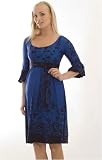 The Empire Banded Tie Back Floral Lantern Sleeve Dress