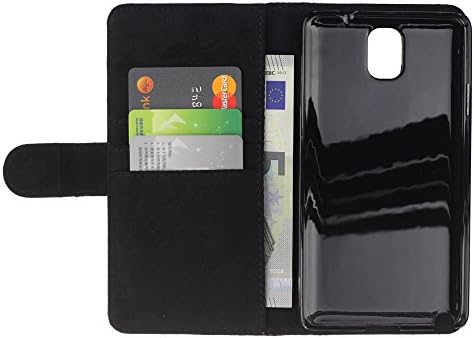 UPPERHAND Stylish Image Picture Black Leather Bags Cover Flip Wallet Credit Card Slots TPU Holder Case For Samsung Galaxy Note 3 III N9000 N9002 N9005 - yo black red skull white biker gang