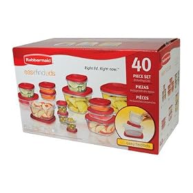 Rubbermaid Easy Find Lid Food Storage Set, 40-Piece: Home &amp; Garden