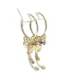 LONG 3" Gold Crystal Pearl Tassel Drop Dangle Earrings Fashion Jewelry