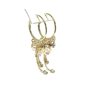 LONG 3 Gold Crystal Pearl Tassel Drop Dangle Earrings Fashion Jewelry