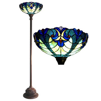 Victorian Torchiere Floor Lamp w 15 In. Shade On Sale