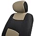 Full Set Black & Beige Seat Covers for Car Auto SUV Polyester Cloth - 60/40 Split Rear Bench