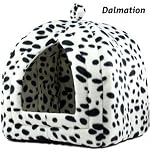 Soft Fleecy Pet Puppy Dog Cat Rabbit Igloo Triangle Pyramid Dalmatian Hut Removable Cover