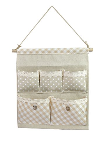 Tandi linen/cotton fabric wall door closet hanging stor…