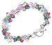 Multi Color Swarovski Crystal Sterling Silver 7.5  Bracelet With Toggle Clasp