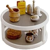 Double 10" Lazy Susan (White) (6"H x 10"Diameter)