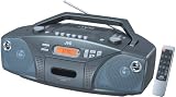 JVC RC-EZ32 Portable Boombox with CD Player, Cassette Deck, and AM/FM Tuner